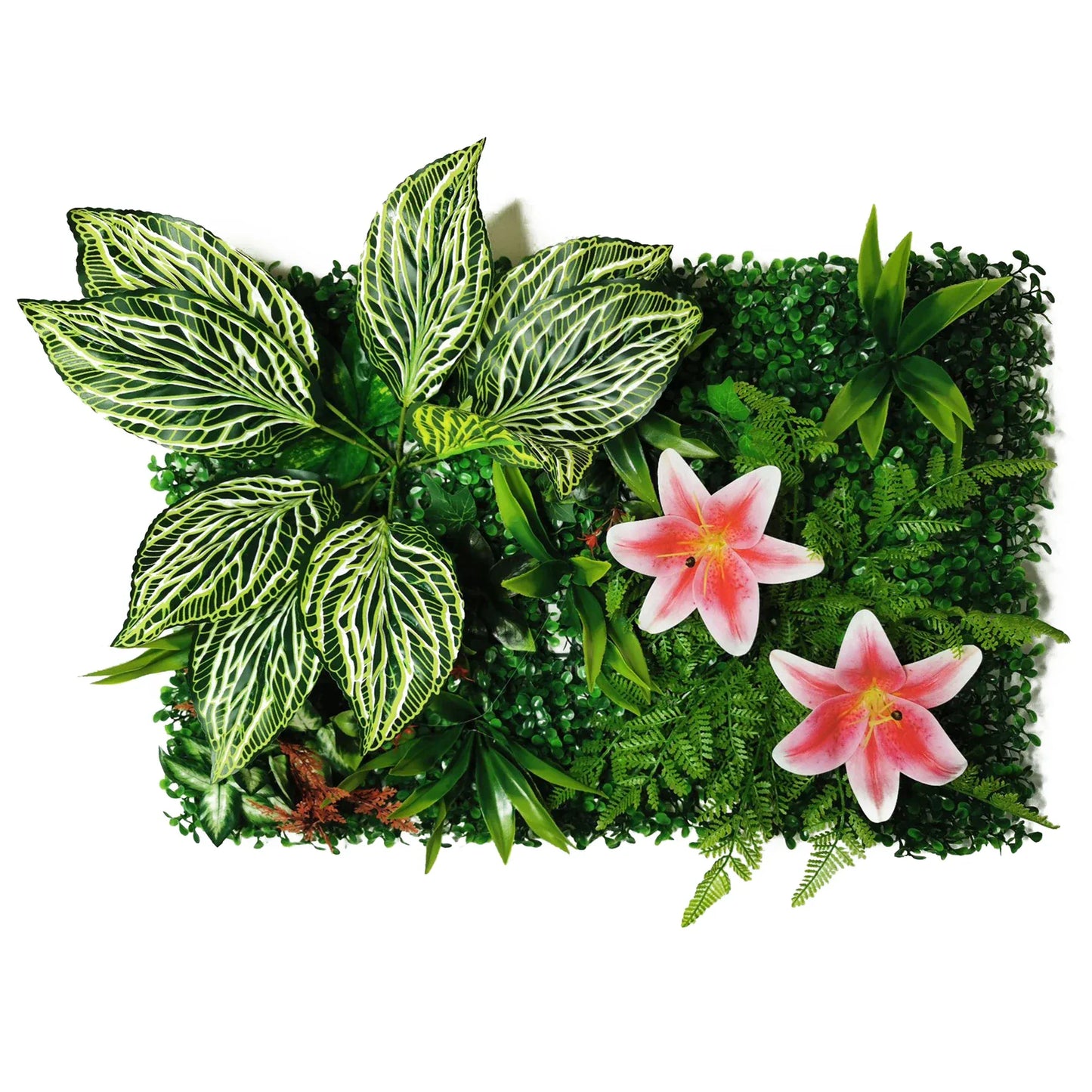 Mur végétal feuillage et fleurs claires | touche de douceur naturelle