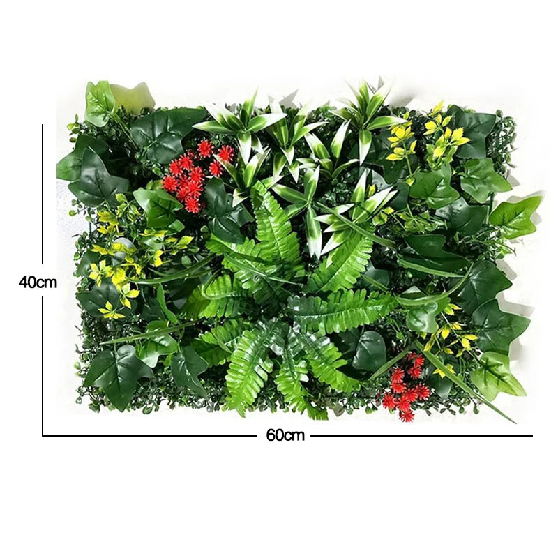 Mur végétal fleurs rouges | effet tropical et vibrant