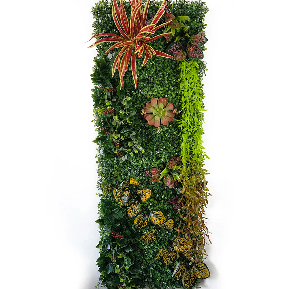 Mur végétal feuillage brun et vert | aspect automnal élégant