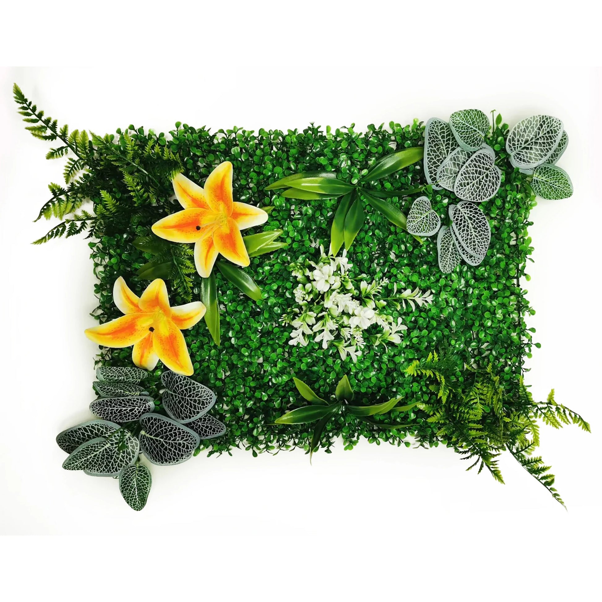 Mur végétal feuillage vert intense | rendu réaliste