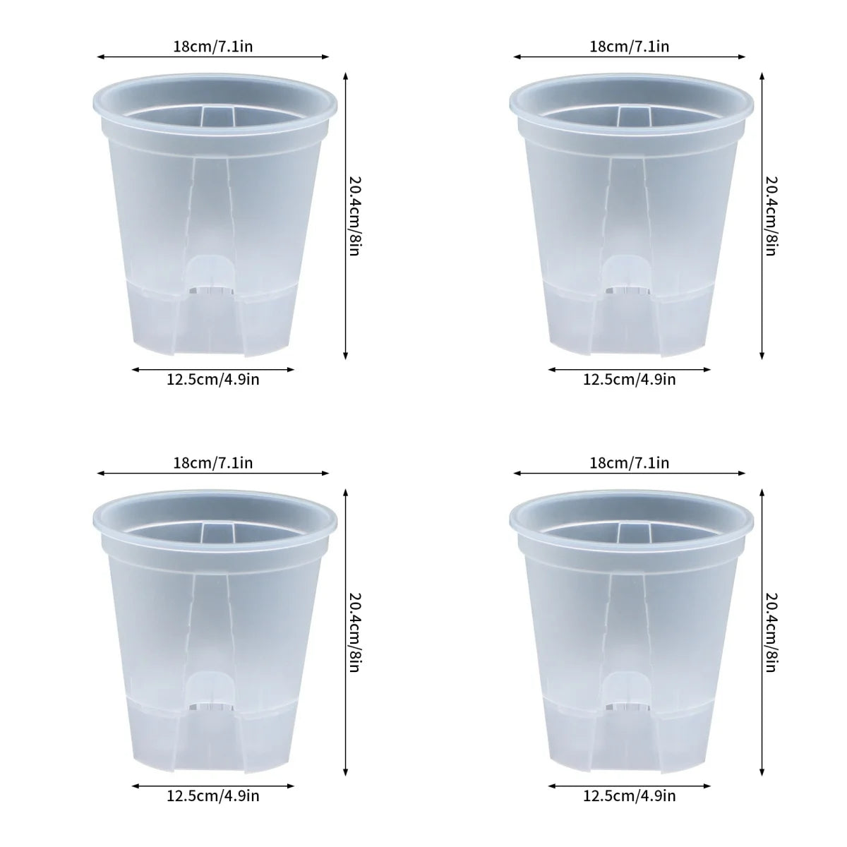 Jardinières blanches en plastique | Valyn