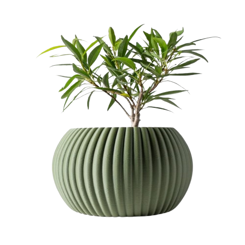 vase vert rainuré | Ardezia