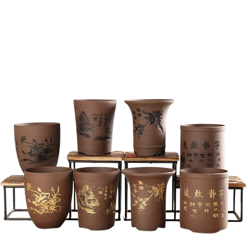 lot de pots en bois naturel | Melvynor