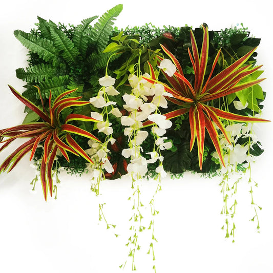 Mur végétal feuillage tropical | ambiance chaleureuse