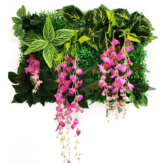 Mur végétal orchidées violettes | élégance tropicale