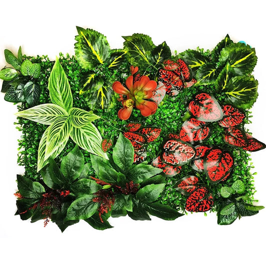 Mur végétal feuillage dense et coloré | ambiance naturelle riche