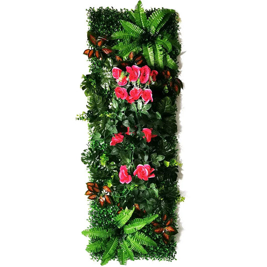 Mur végétal feuillage rouge vif | contraste floral tropical
