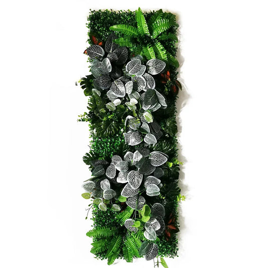 Mur végétal feuillage vert et blanc | élégance moderne