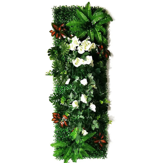 Mur végétal feuillage blanc et vert | contraste élégant