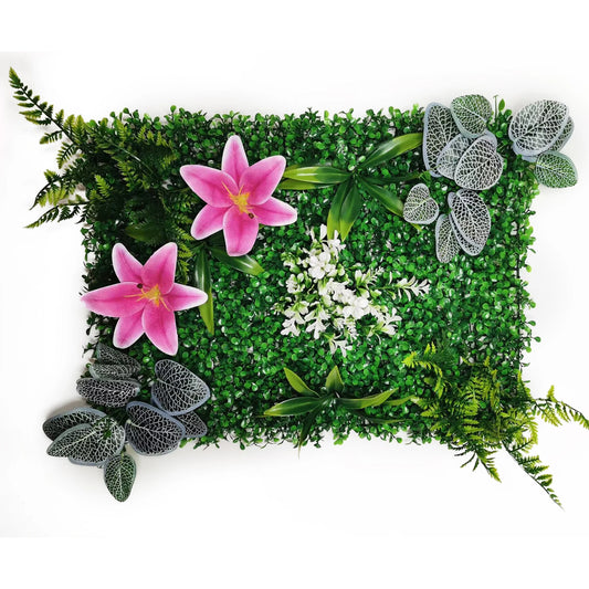 Mur végétal fleurs rose pastel | douceur naturelle