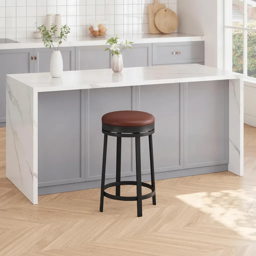 Garvee Lot de 2 Tabourets de Bar Pivotants Sans Dossier