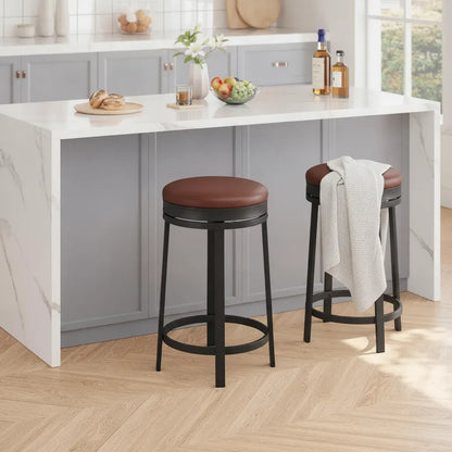Garvee Lot de 2 Tabourets de Bar Pivotants Sans Dossier