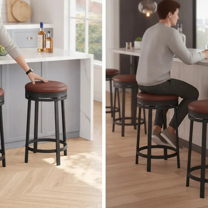 Garvee Lot de 2 Tabourets de Bar Pivotants Sans Dossier
