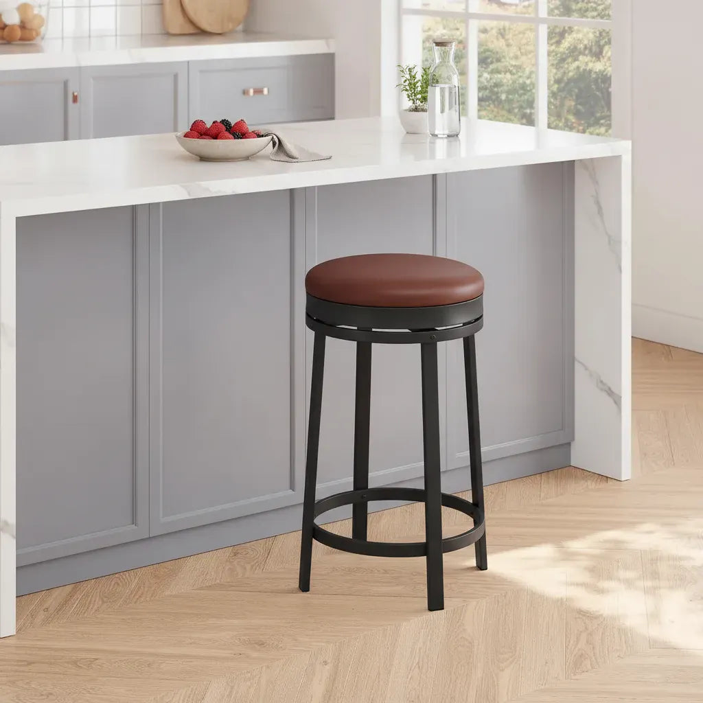 Garvee Lot de 2 Tabourets de Bar Pivotants Sans Dossier