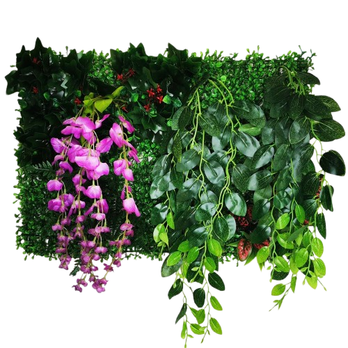 Mur végétal fleurs suspendues | design floral luxuriant